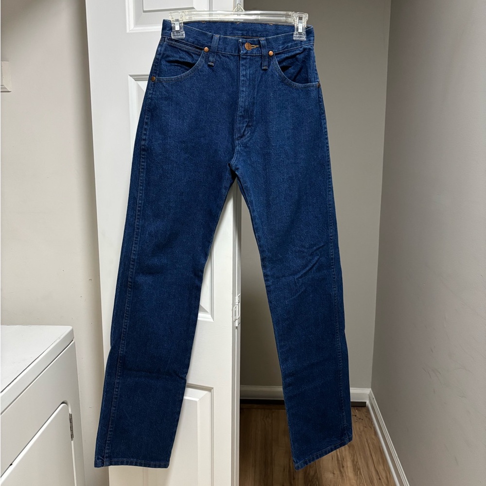 Wrangler Straight Leg Jeans Medium Wash Blue